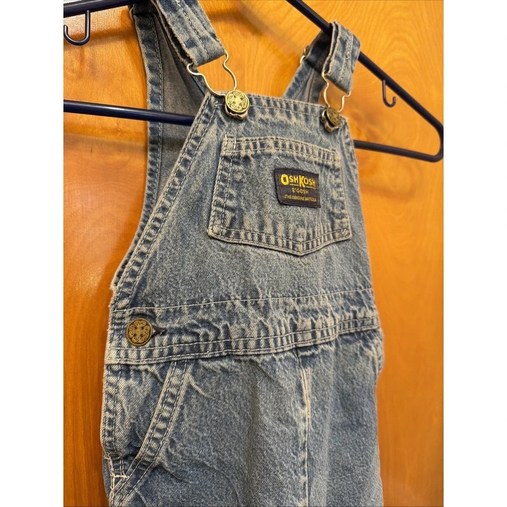 Vintage OshKosh B'gosh Denim Overalls Vestbak Toddler 2T Snap Crotch 90s